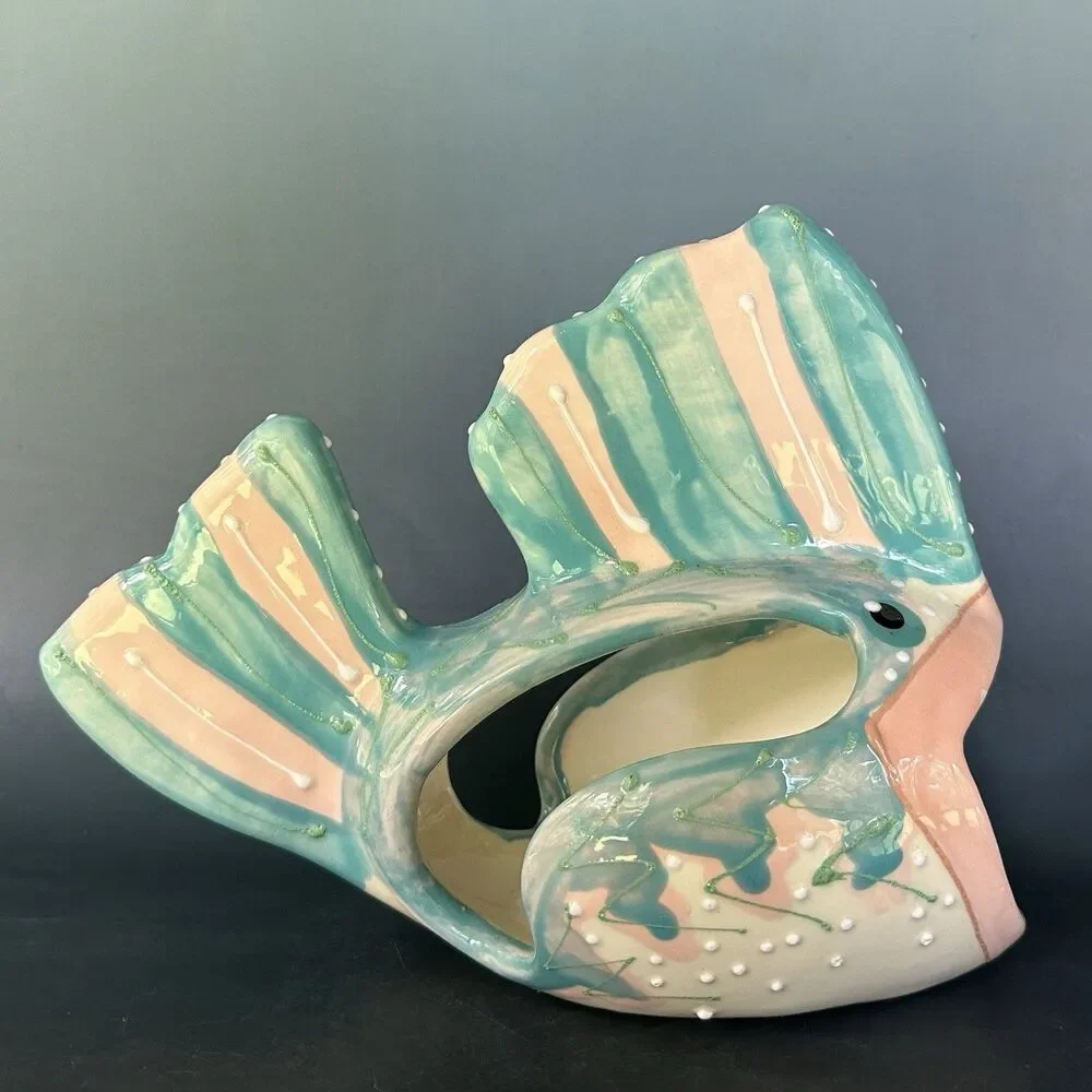 VTG Lanz Russell 1995 Ceramic Fish Sculpture Coastal Seafood Restaurant Decor